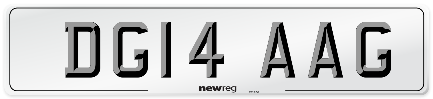 DG14 AAG Number Plate from New Reg